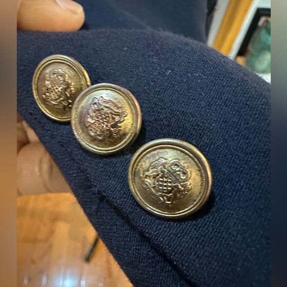 Vintage Ralph Lauren Navy Double-Breasted Wool Blazer Size Medium - Picture 6 of 16